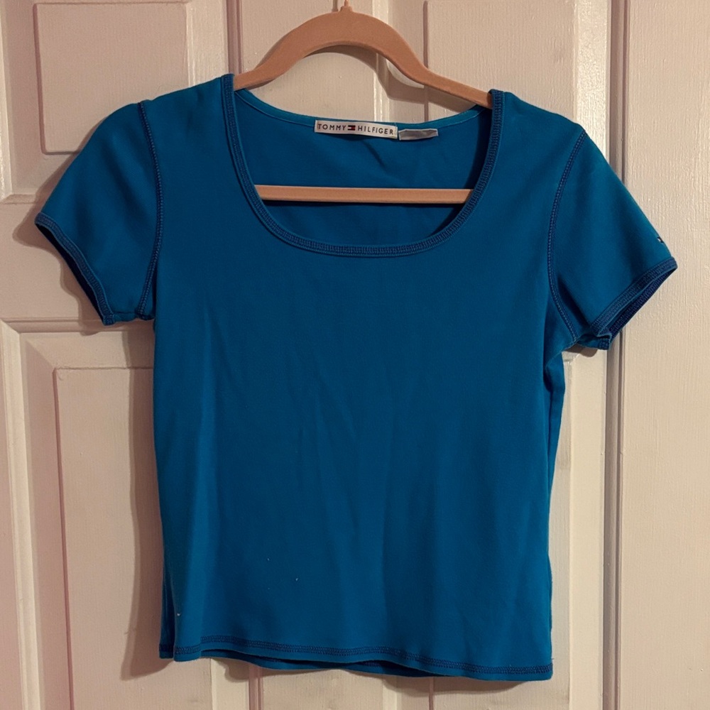 Tommy Hilfiger Teal Short Sleeve Top